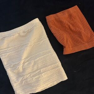 Elegant Cream and Orange Skirt Set